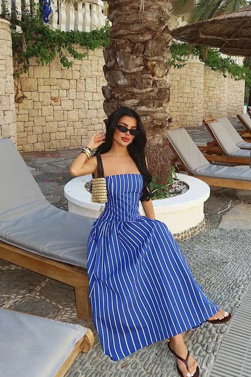 Exceptional Moments Sleeveless Striped Maxi Dress - 2 Colors