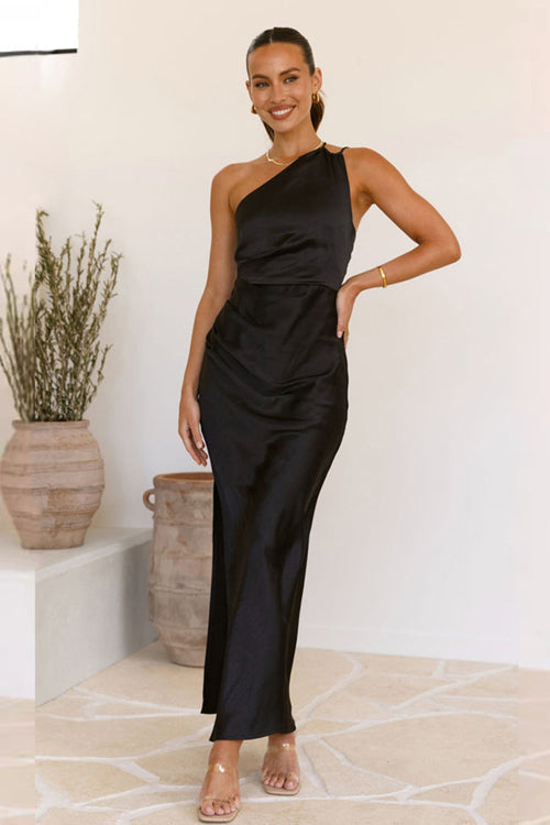 Neila One Shoulder Stain Maxi Dress - 3 Colors