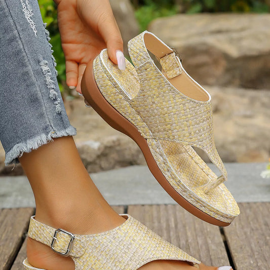 Toe Post Wedge Sandals
