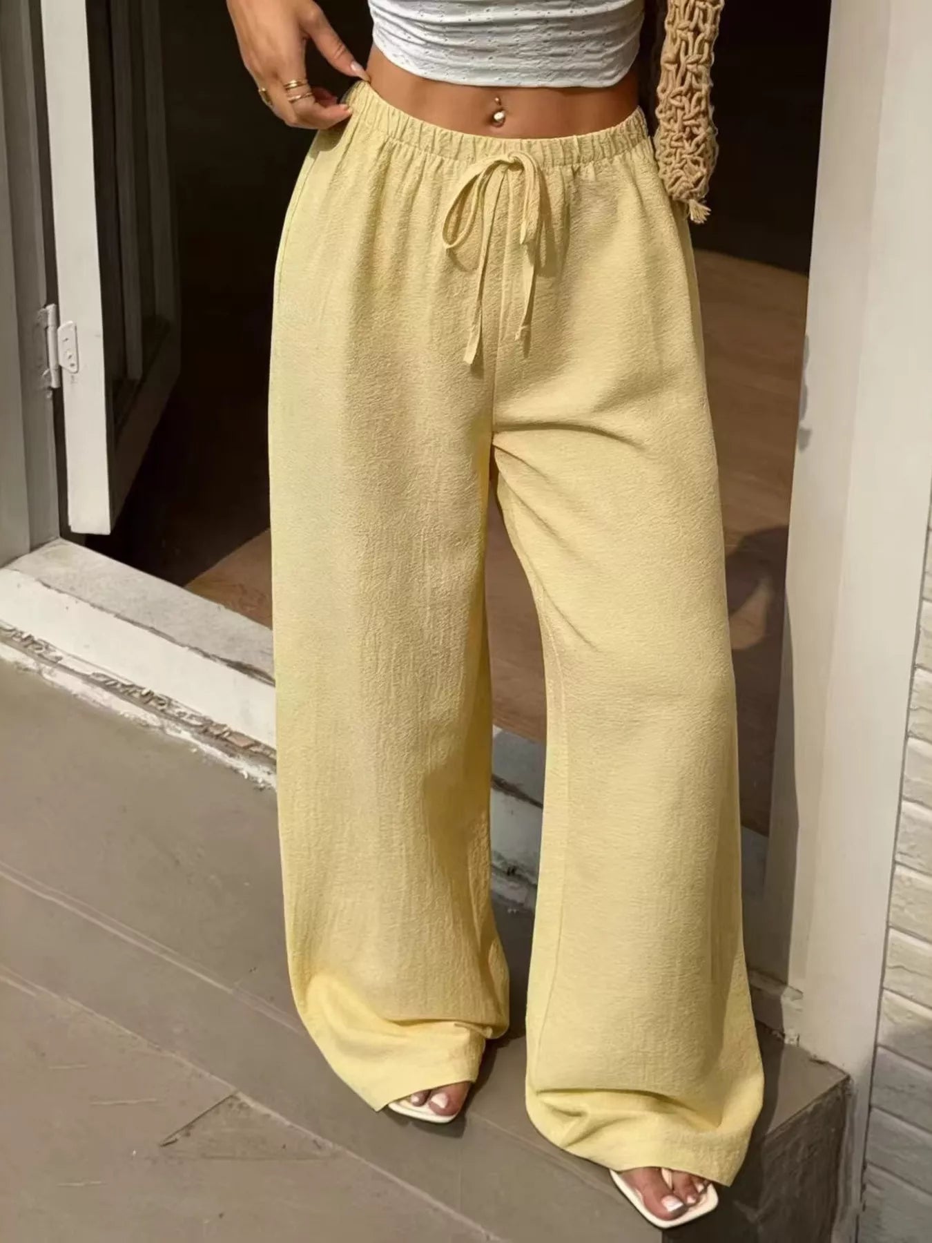 Plus Size Wide Leg Pants - High Waisted