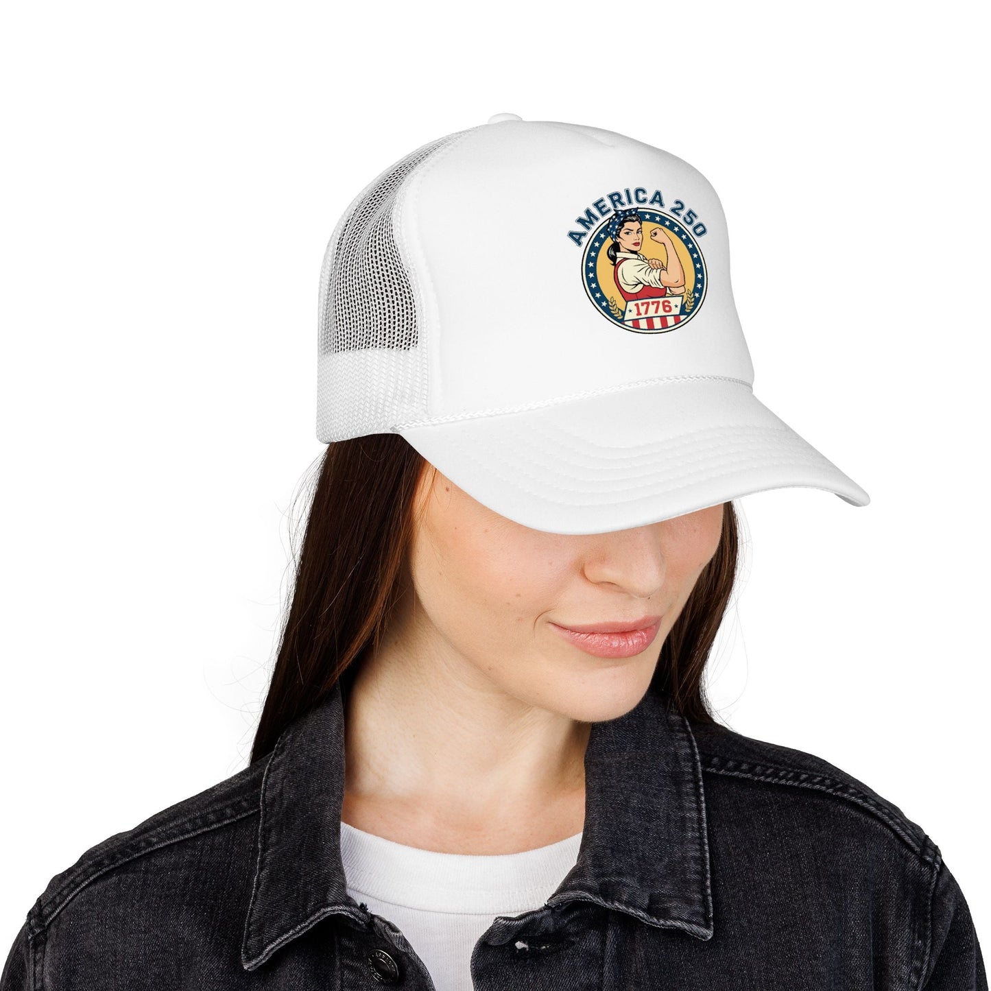 America 250 Trucker Hat — Patriotic 1776 Foam Cap