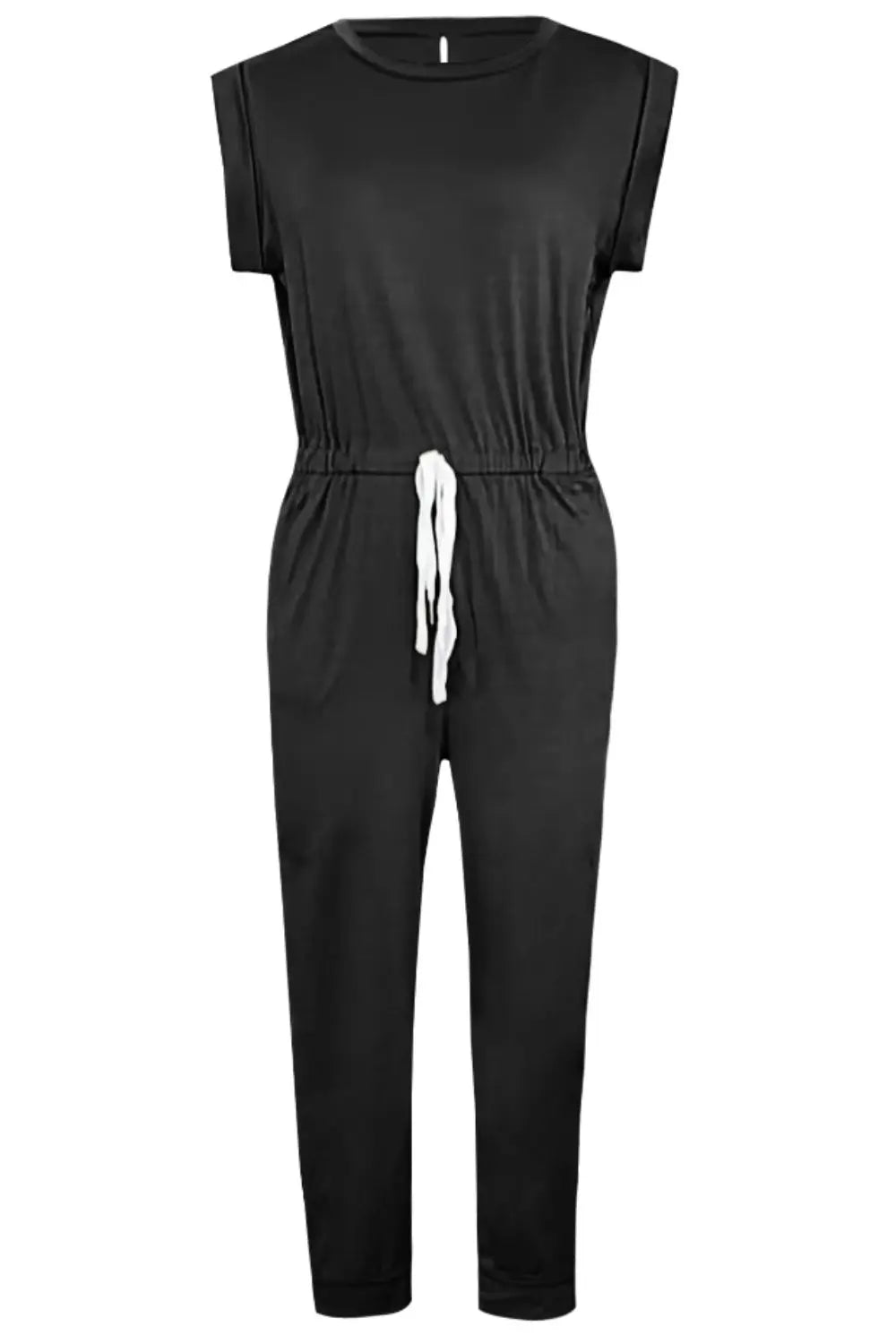 EmpowerEase Sleeveless Drawstring Jumpsuit
