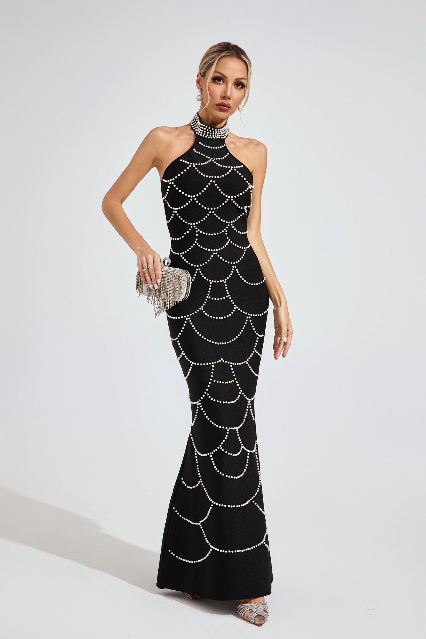 Stella Pearl Chain Mermaid Gown