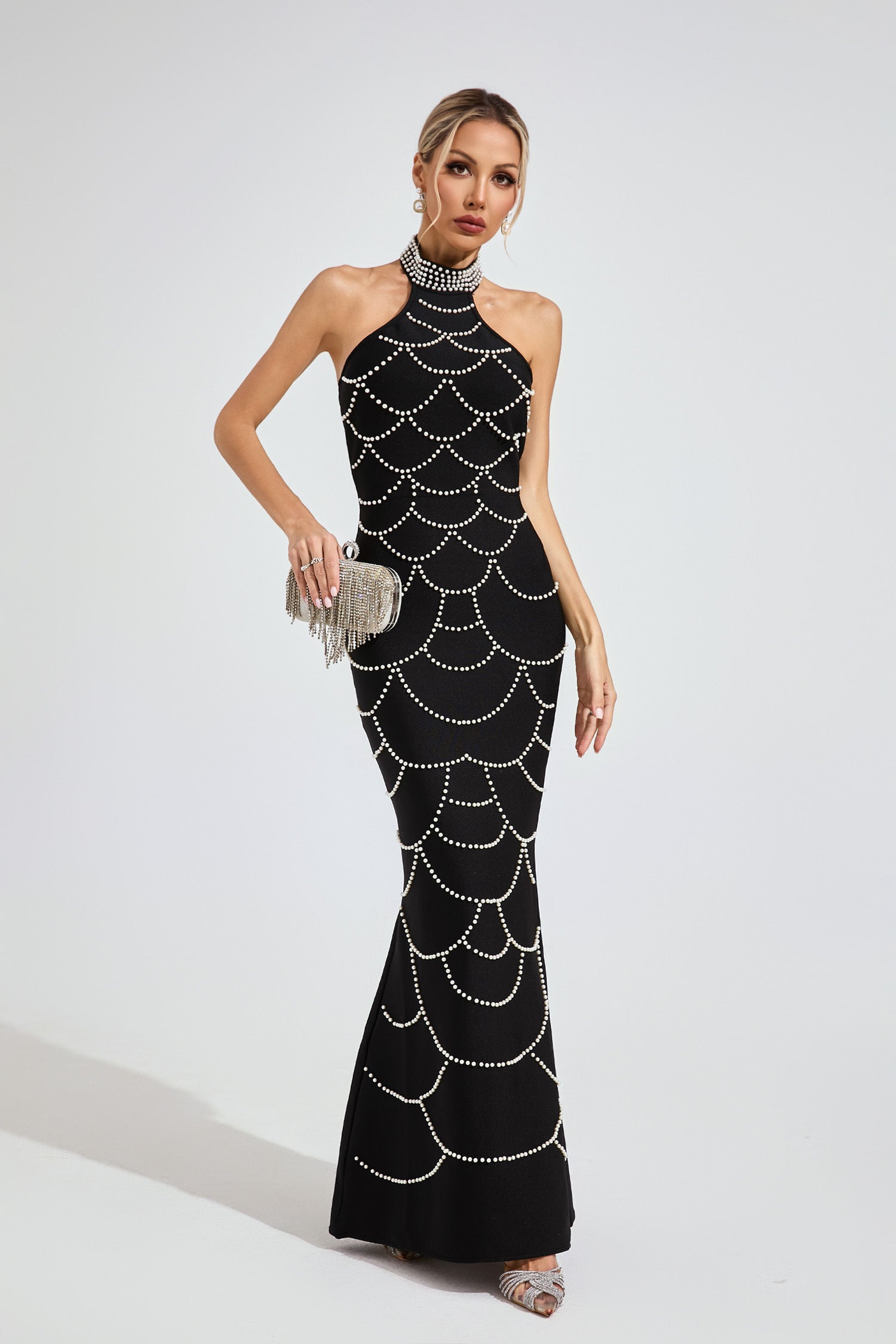 Stella Pearl Chain Mermaid Gown