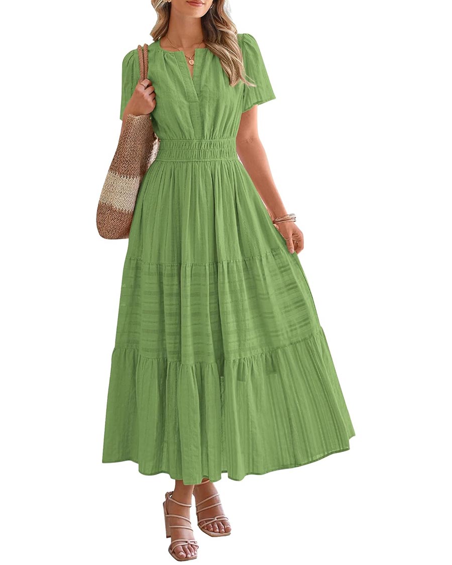 Limited time sale🔥Womens Summer Lightweight Short Sleeve Midi Maxi Dresses(BUY 2 FREE SHIPPING)