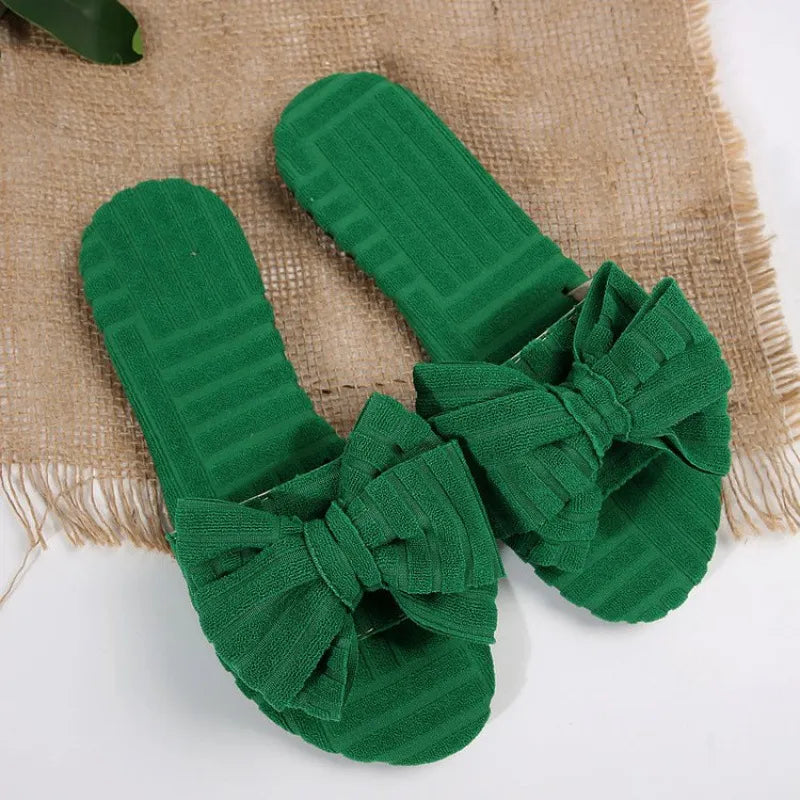 Bow Knot Open Toe Slippers