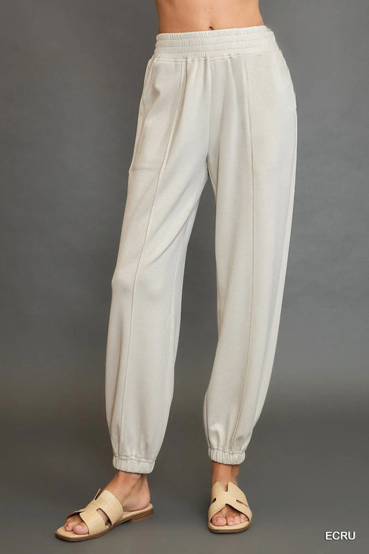 Relaxed Fit Joggers with Front Stitching