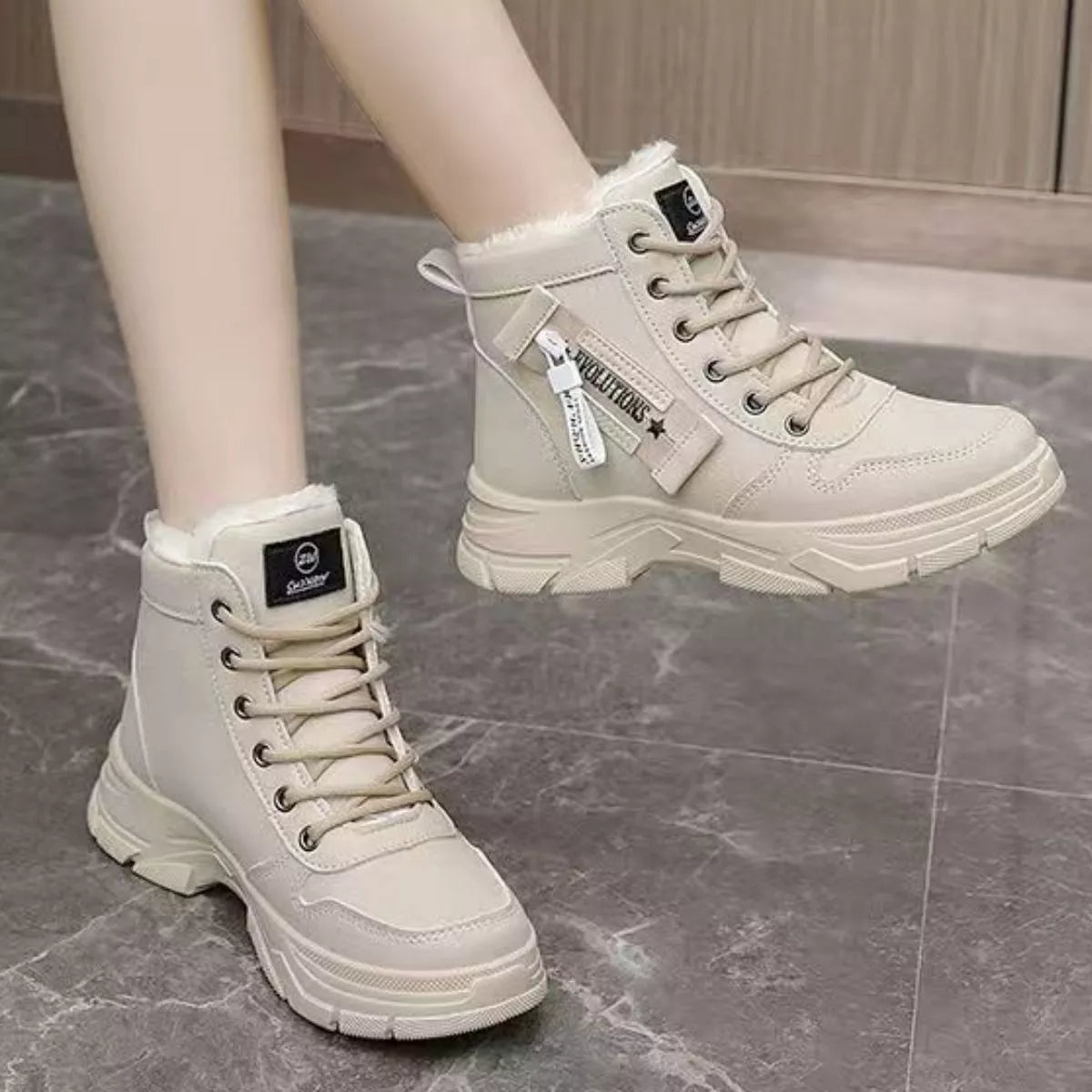 Lace Up Warm Ankle Boots