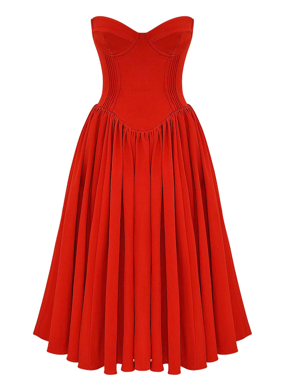 Elizabeth strapless midi dress