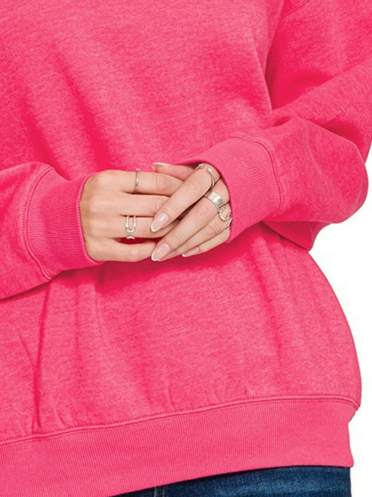 Vibrant Fuchsia Fleece Lounge Sweatshirt
