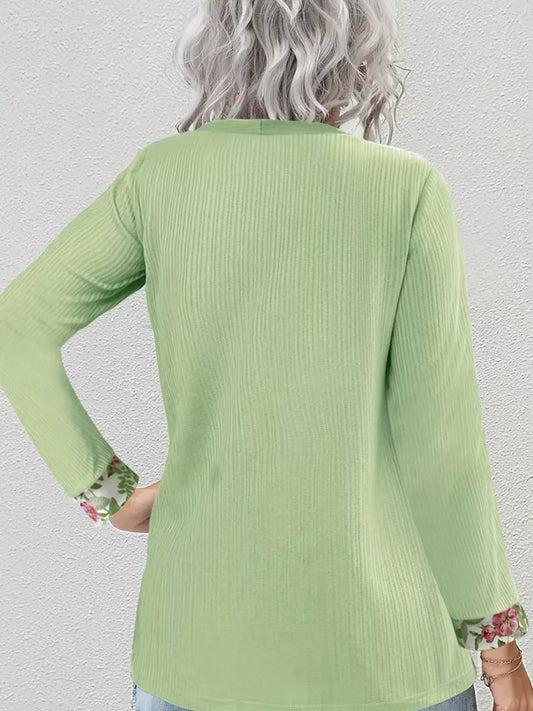 Floral Print Casual Fake Two Piece Top