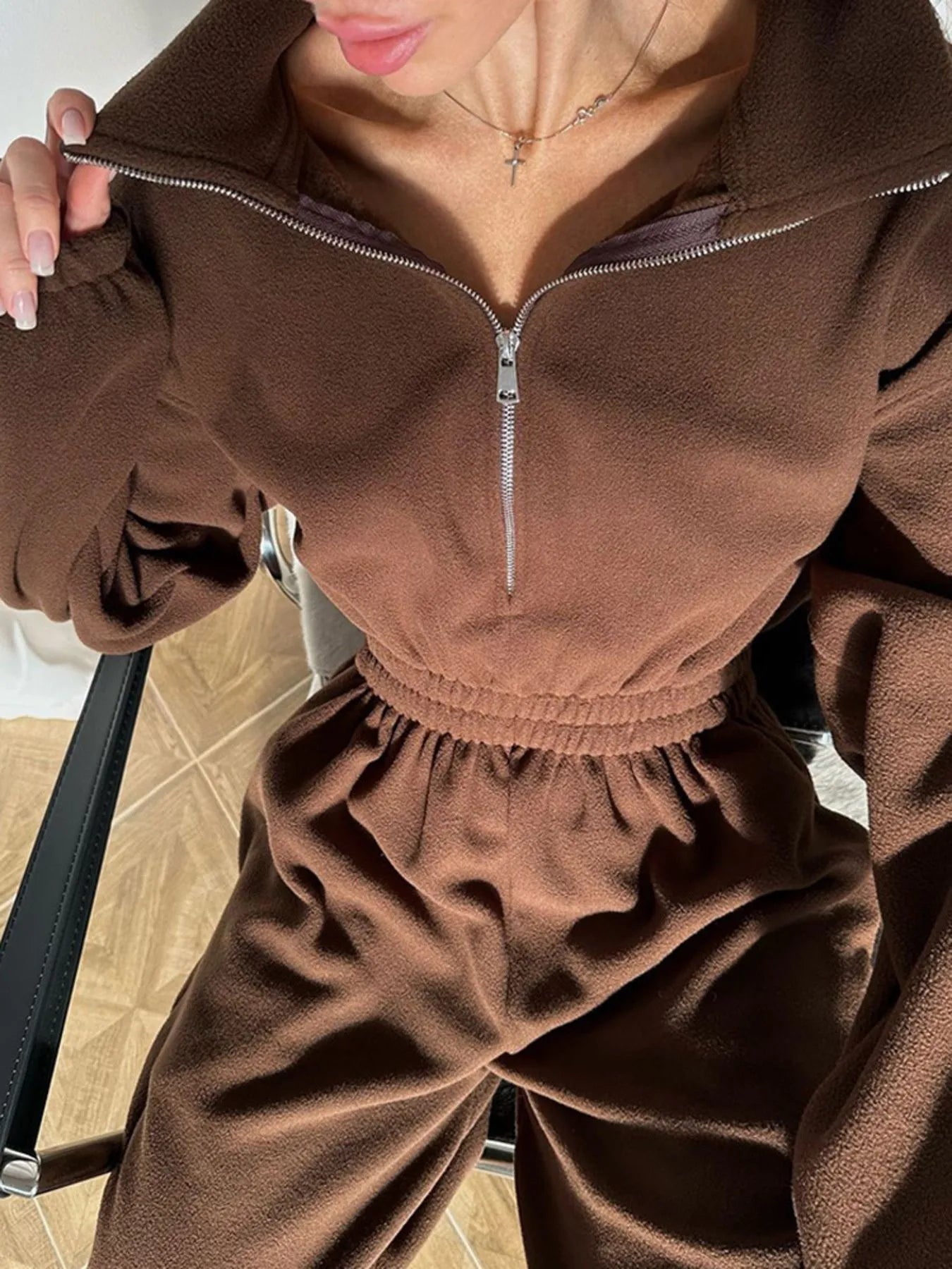 Women's Jumpsuit Zip Front Long Sleeve