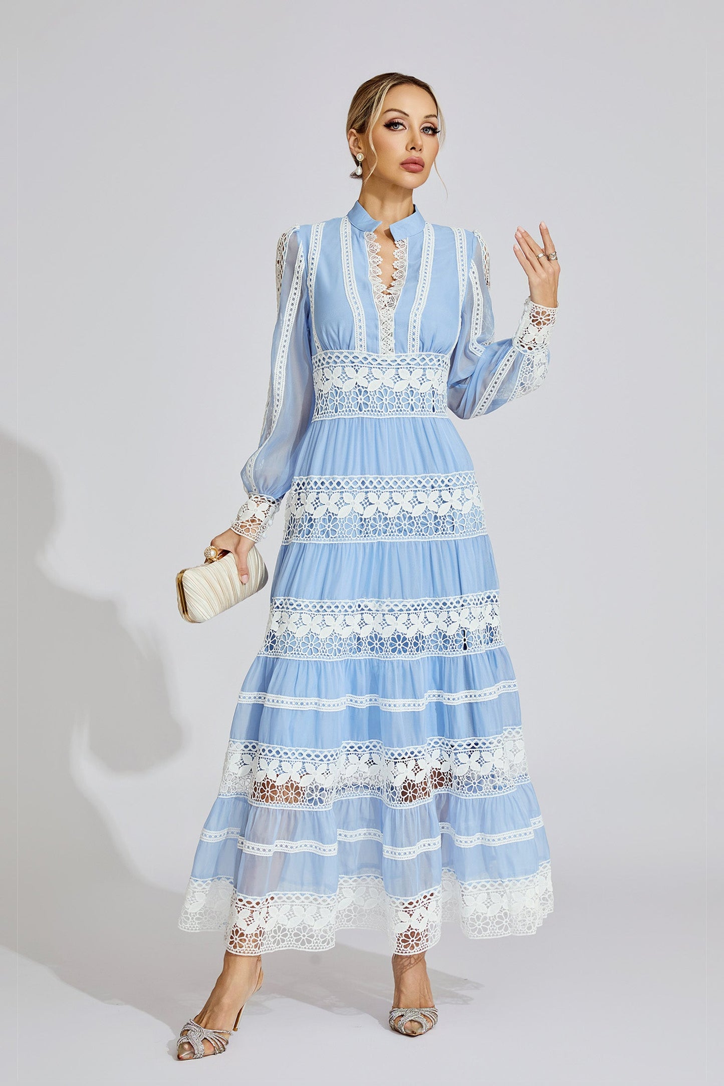 Celeste Lace Panel Maxi Dress