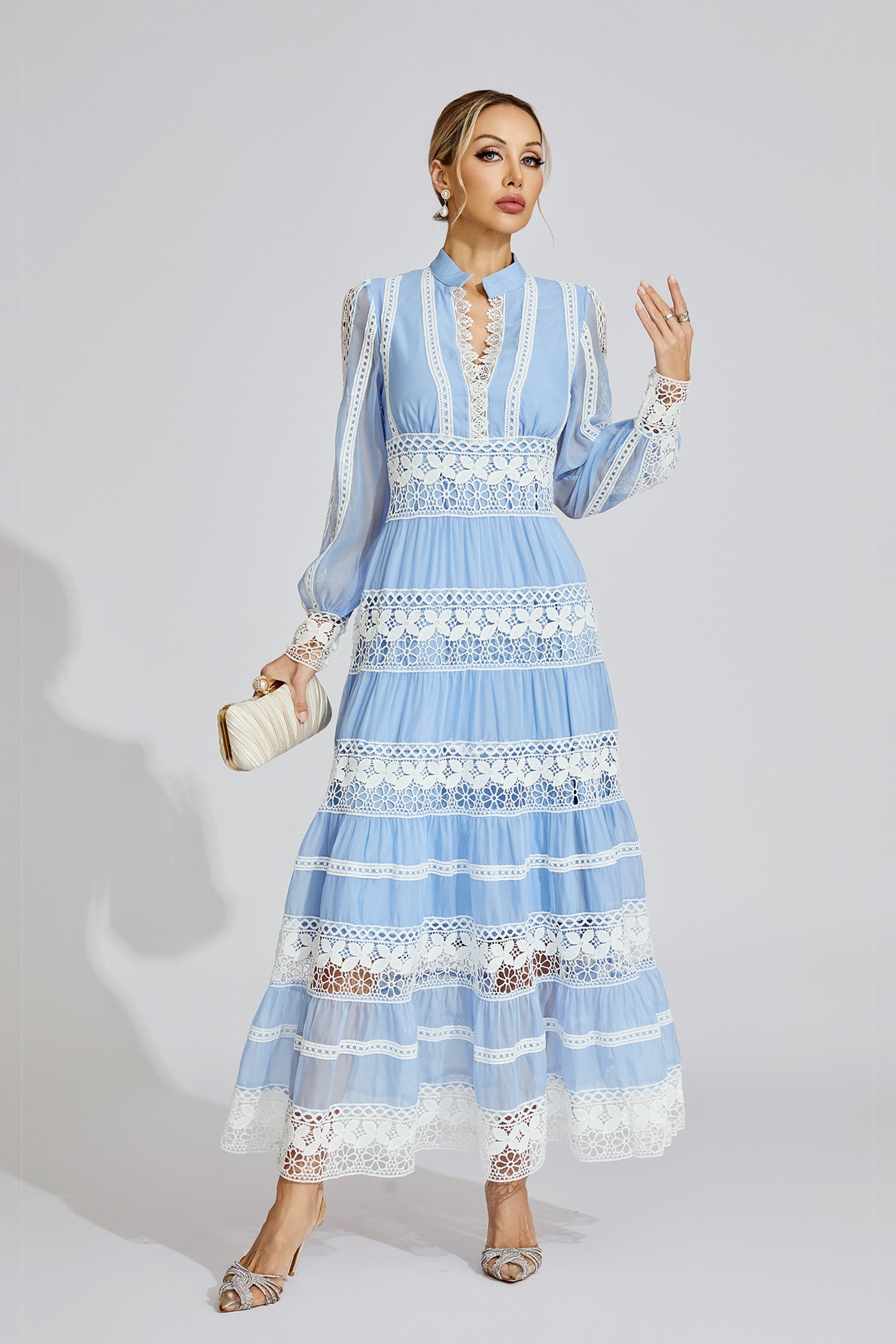 Celeste Lace Panel Maxi Dress