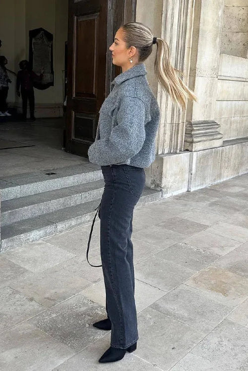 Women's Oversized Cropped Zip Jacket SOPHIE