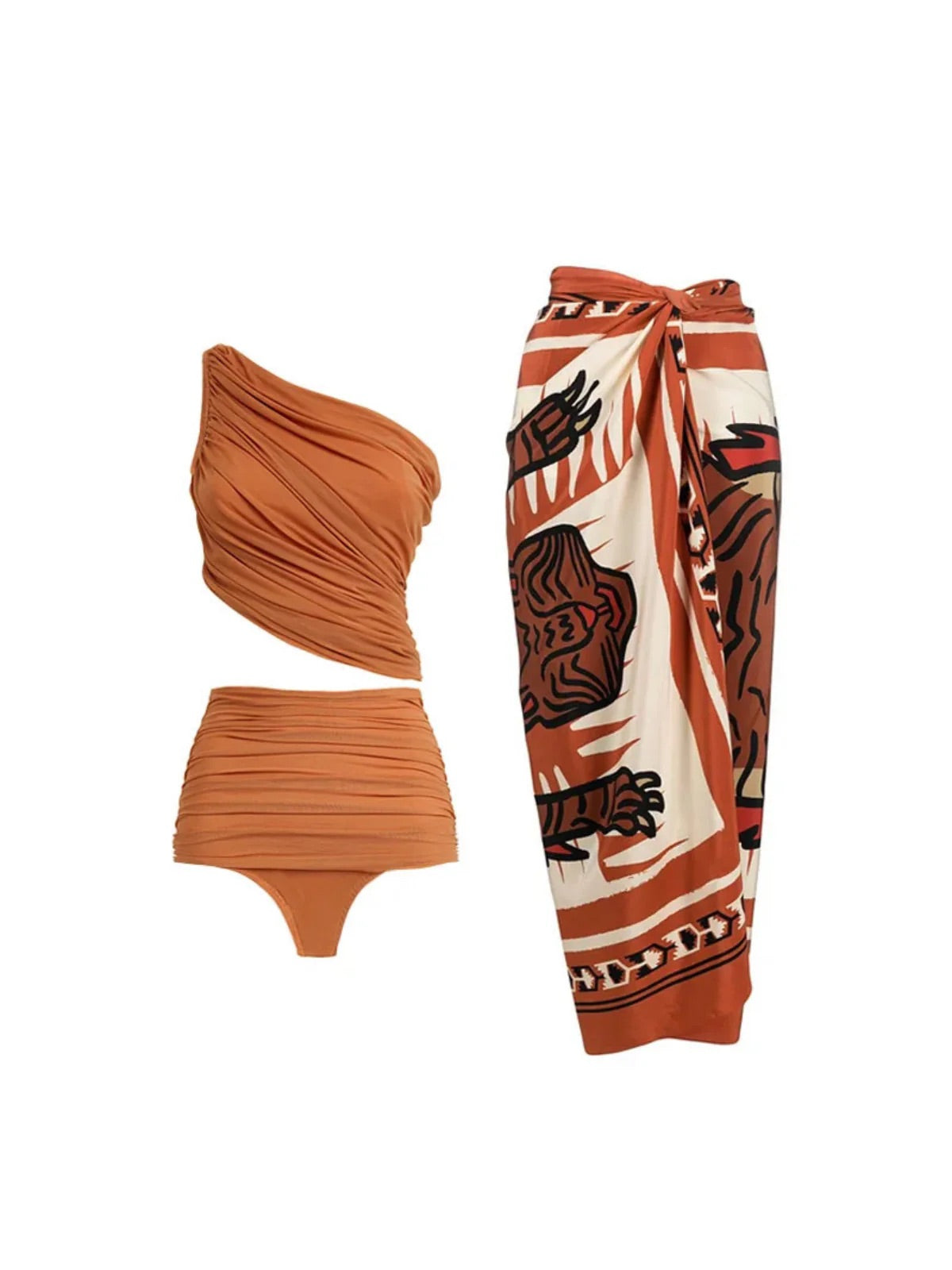 Three piece One-shoulder bikini