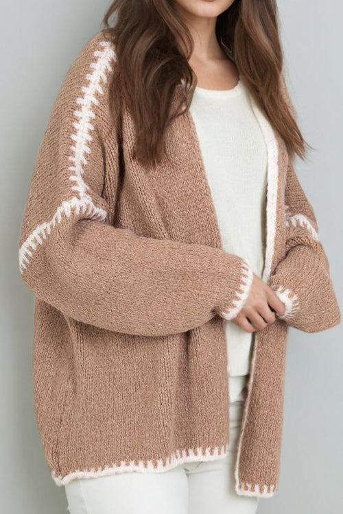 Easy Introductions Knit Cardigan Sweater - 7 Colors Khaki