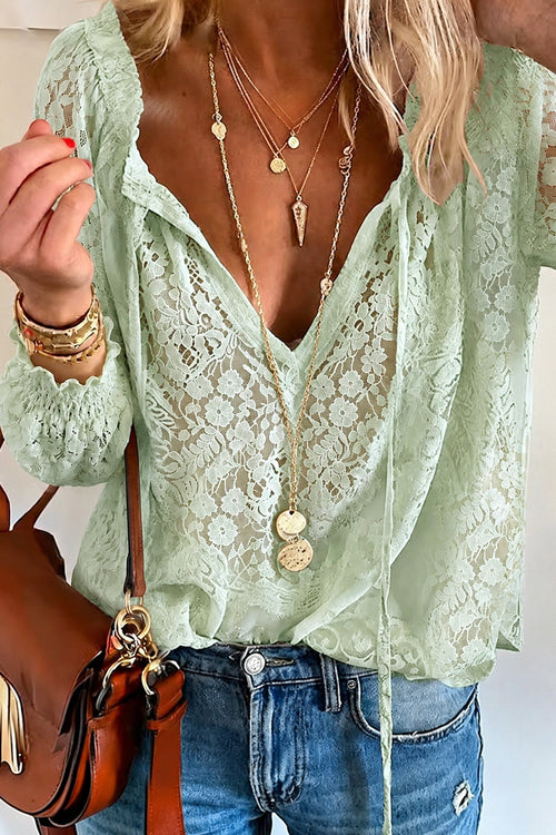Lottie Ivory Floral Lace Long Sleeve Top - 5 Colors