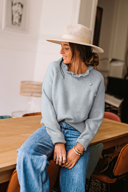 Write Me A Poem Button Up Sweater - 4 Colors Grey
