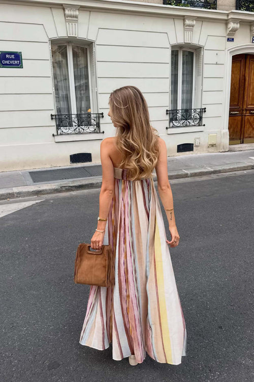 Forevermore Sleeveless Striped Maxi Dress