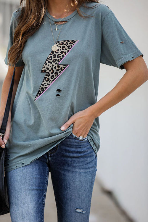 Only For You Graphic Short Sleeve Top - 6 Colors Blue