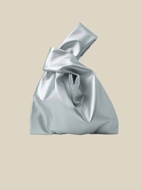Minimalist Soft Square Handbag Silver F
