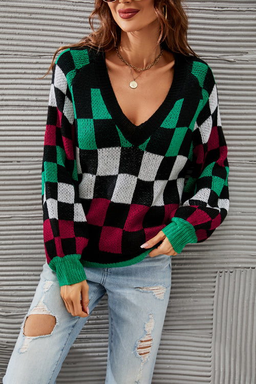 Couldn't Be Any Better V-Neck Knit Sweater - 2 Colors Green