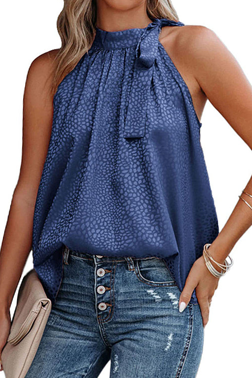 Always Real Tie Sleeveless Top - 5 Colors Navy