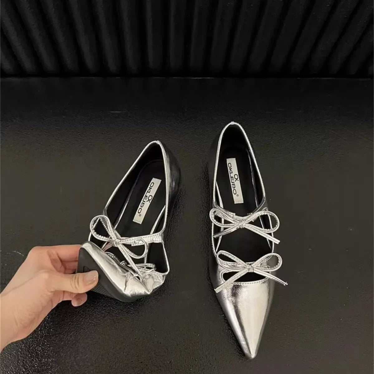 Bow Point Toe Block Heels Pumps