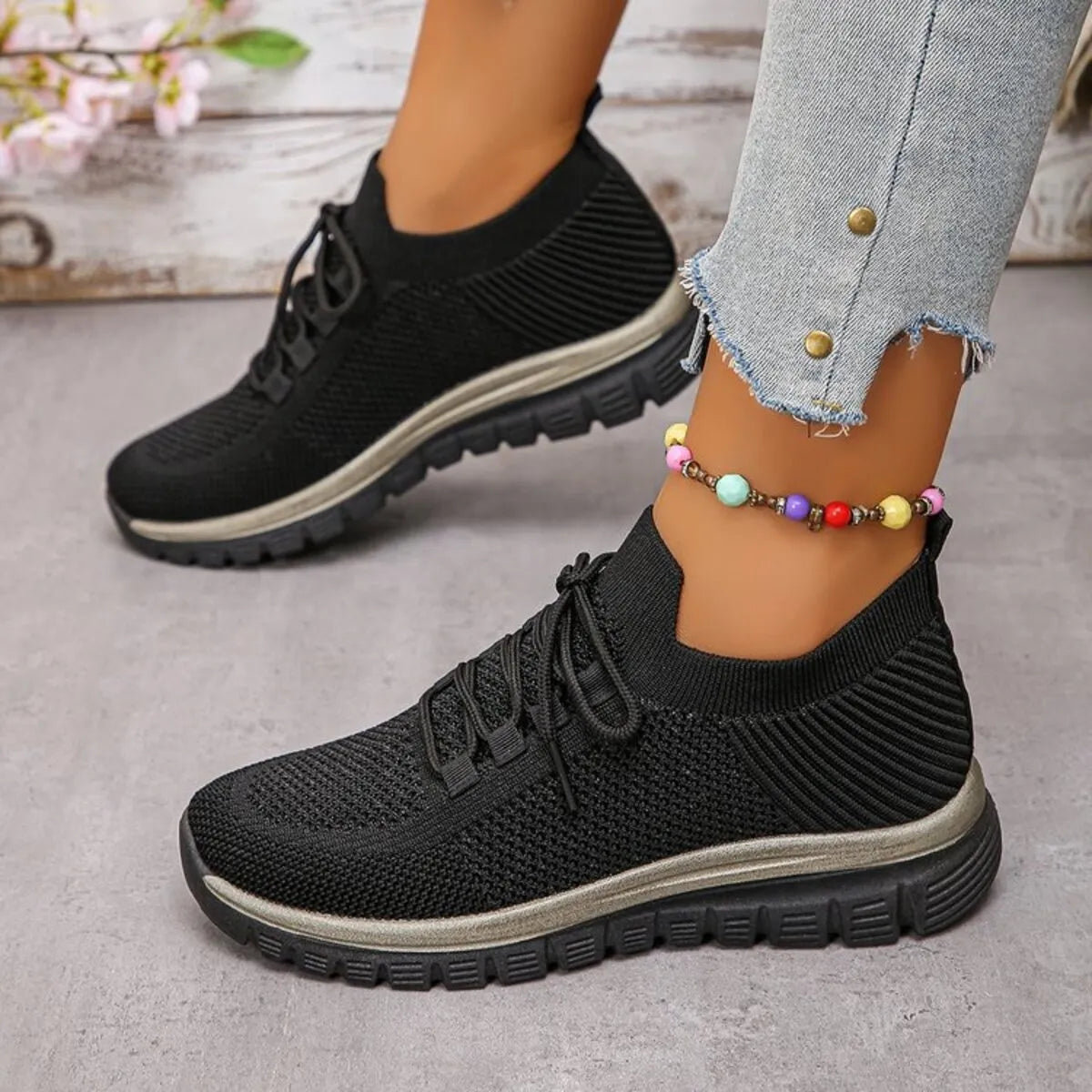 Women’s Breathable Mesh Lace Up Athletic Sneakers – Lightweight Running & Training Shoes