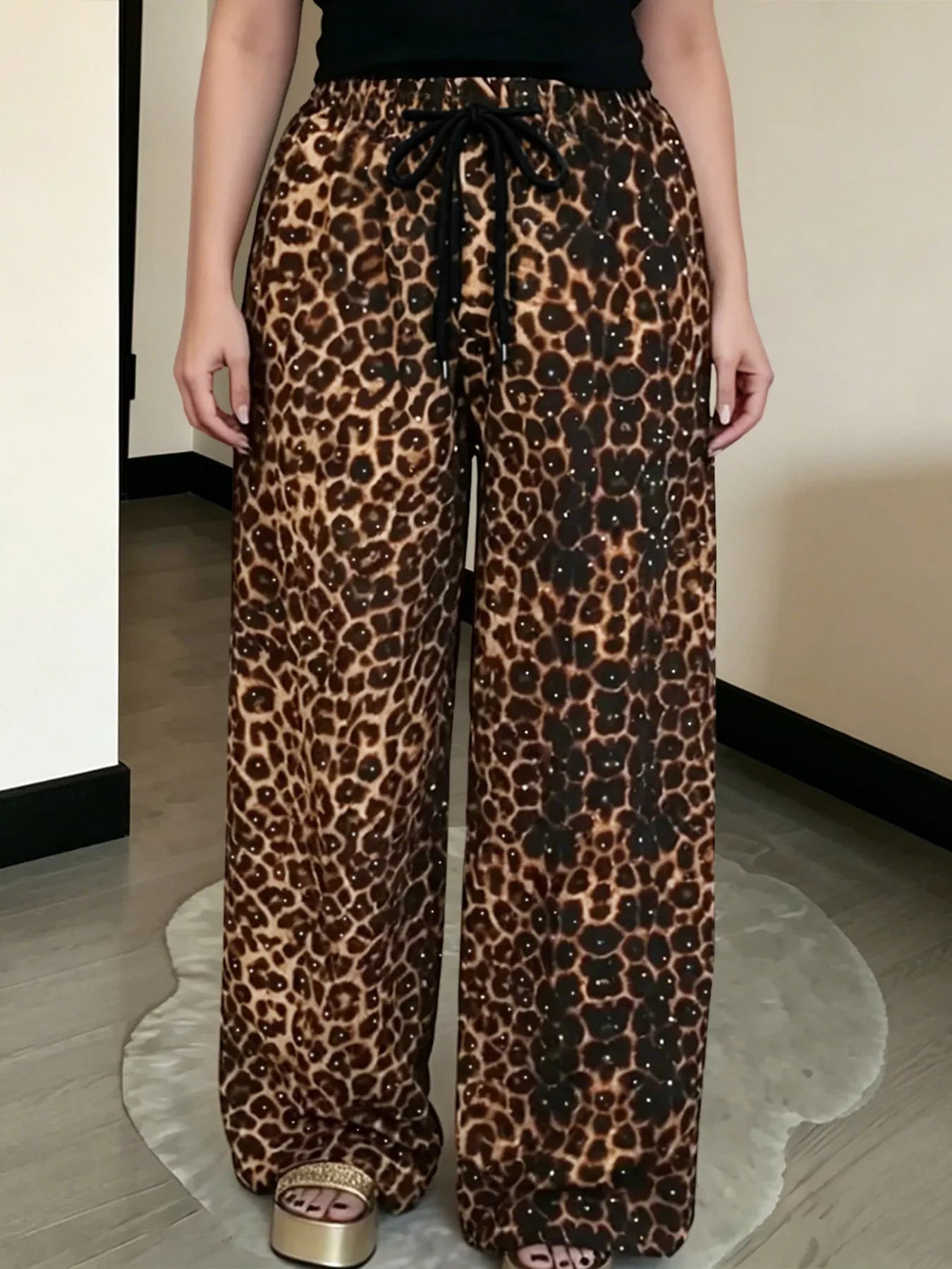 Drawstring Wide-Leg Pants