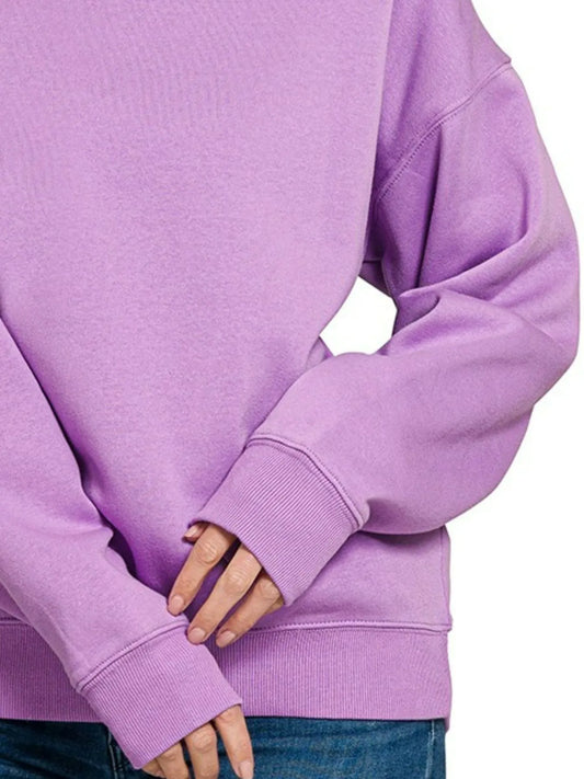 Cozy Lavender Fleece Crew