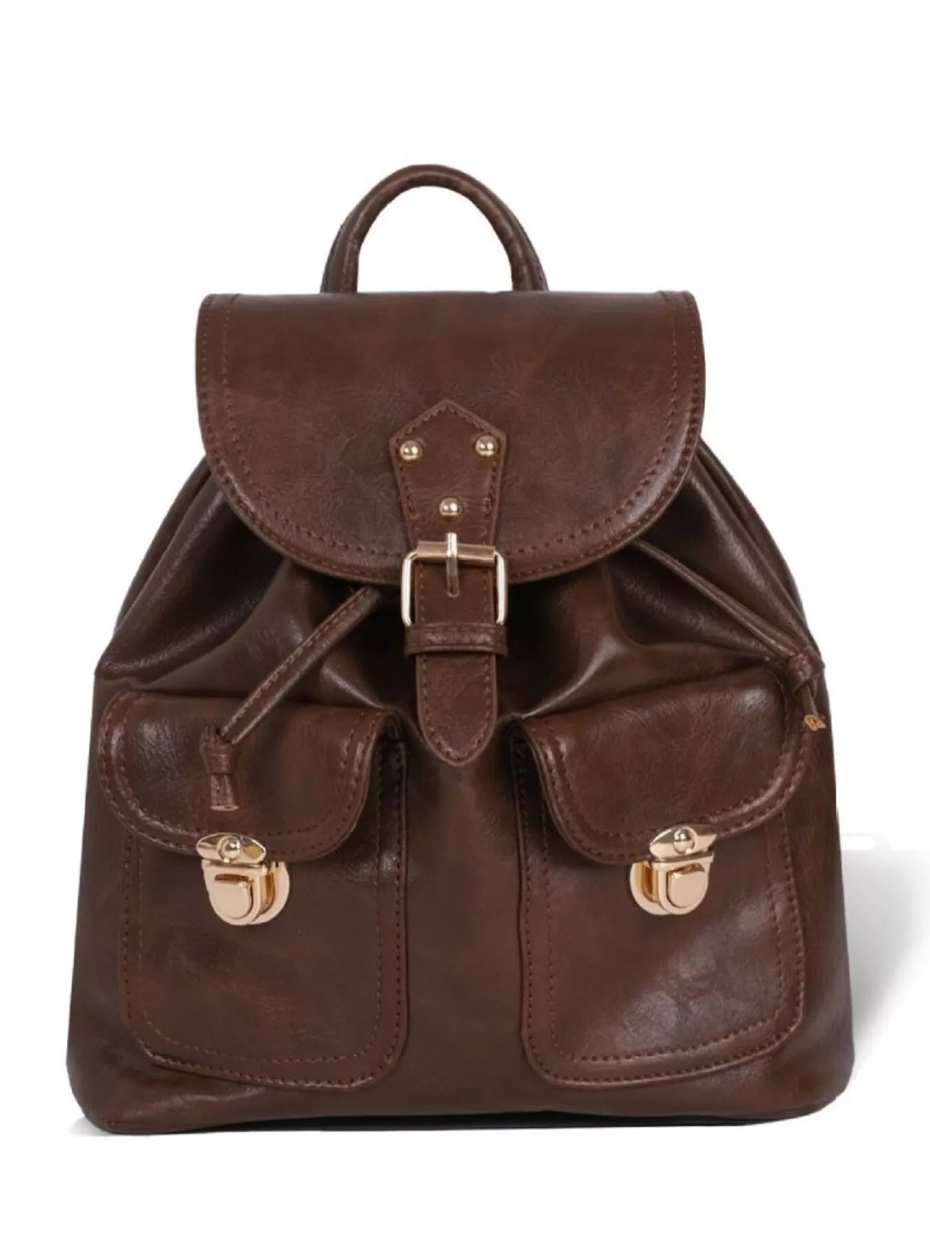 Vintage Style Buckle Backpack Bag