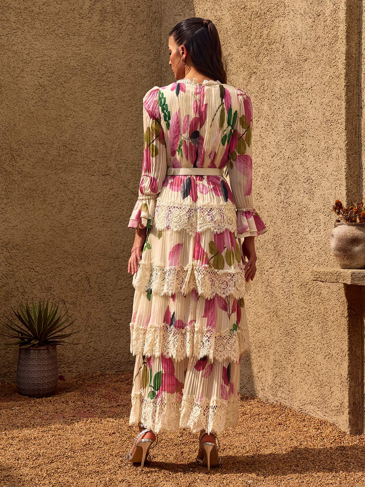 Camélia Lace-Tiered Maxi Dress