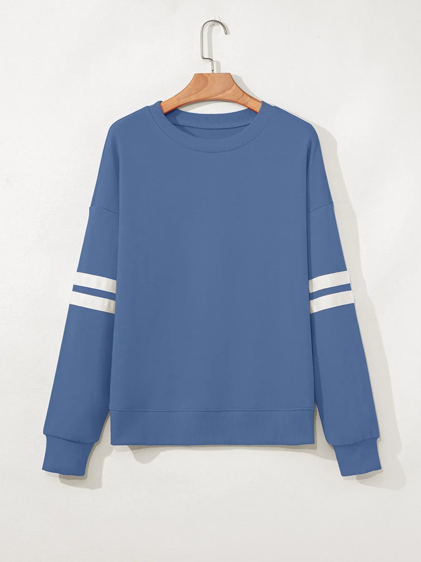 Stripe Round Neck Long Sleeve Sweatshirt