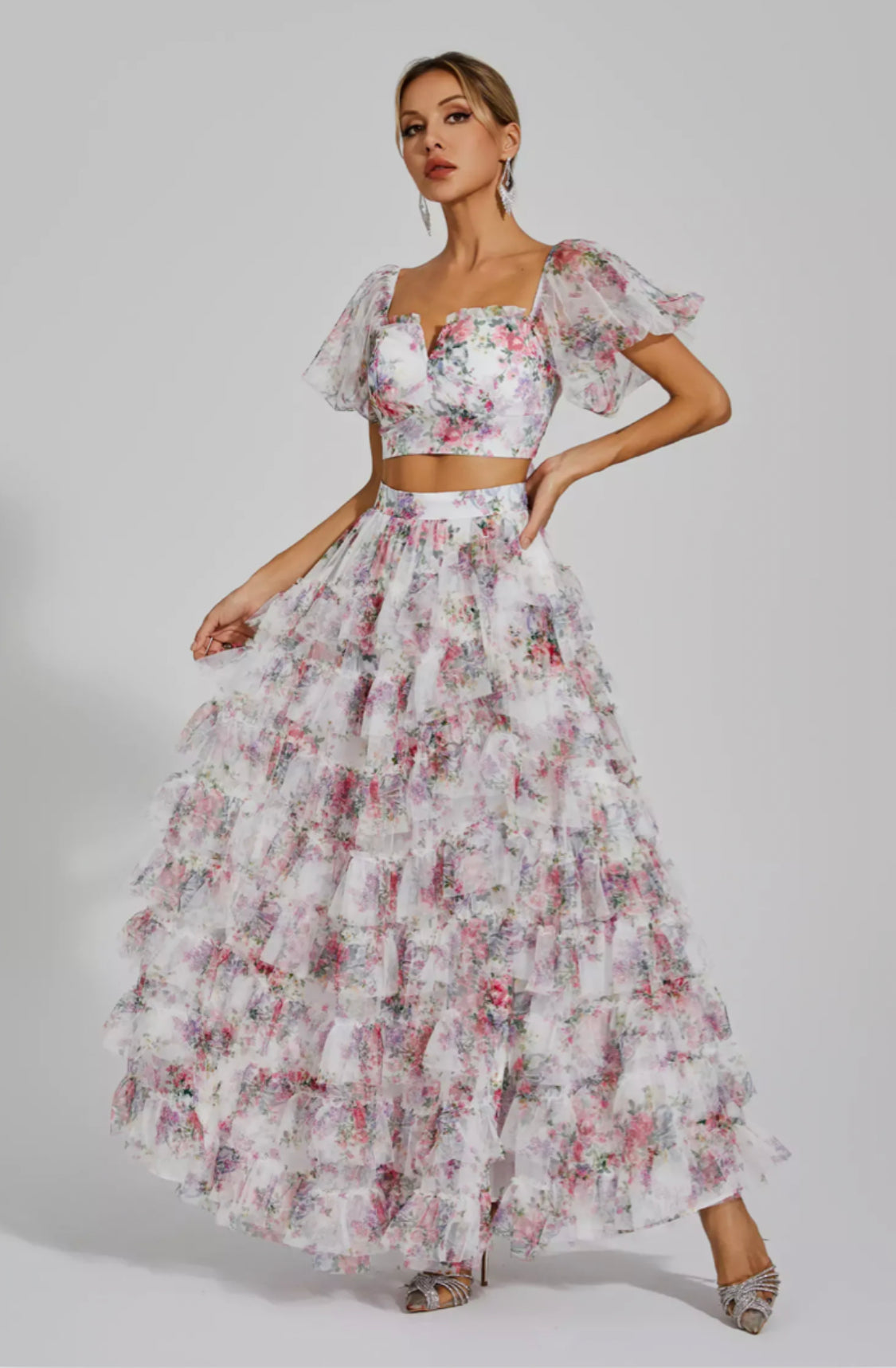 Braylee floral ruffle set
