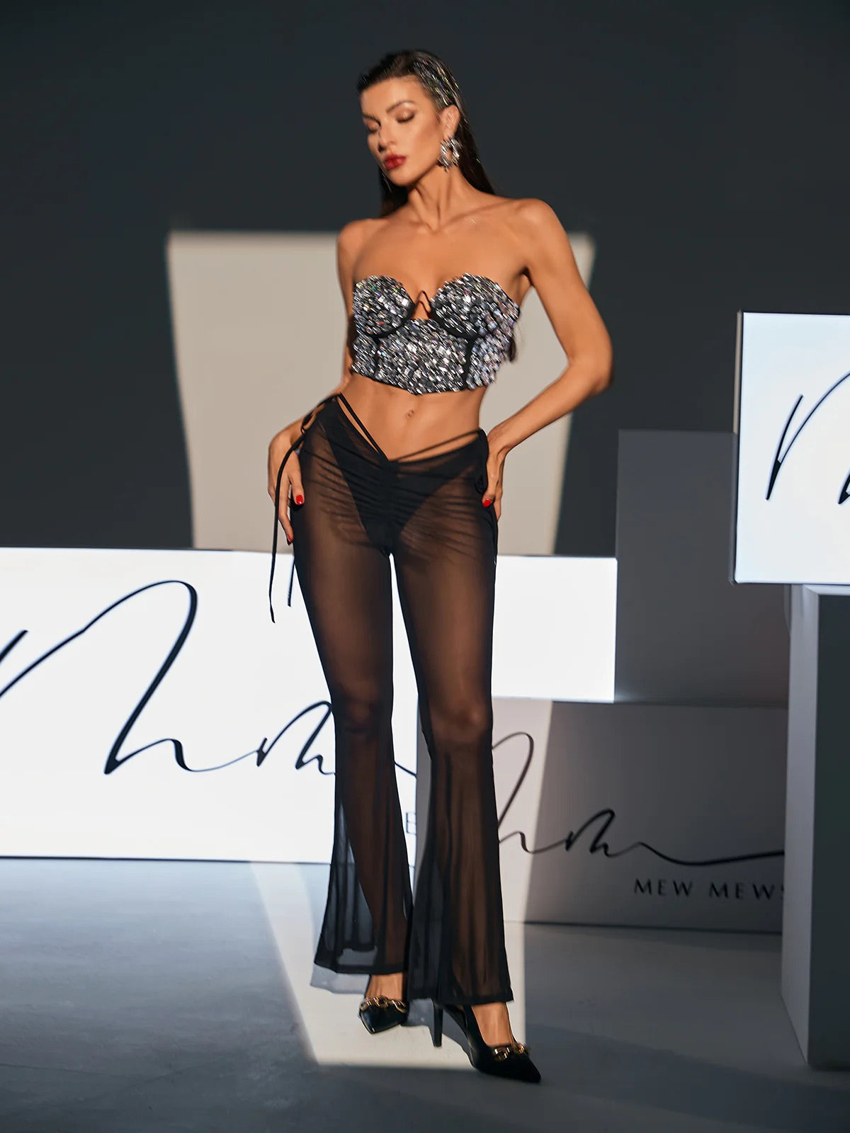 Rhinestone bandage top