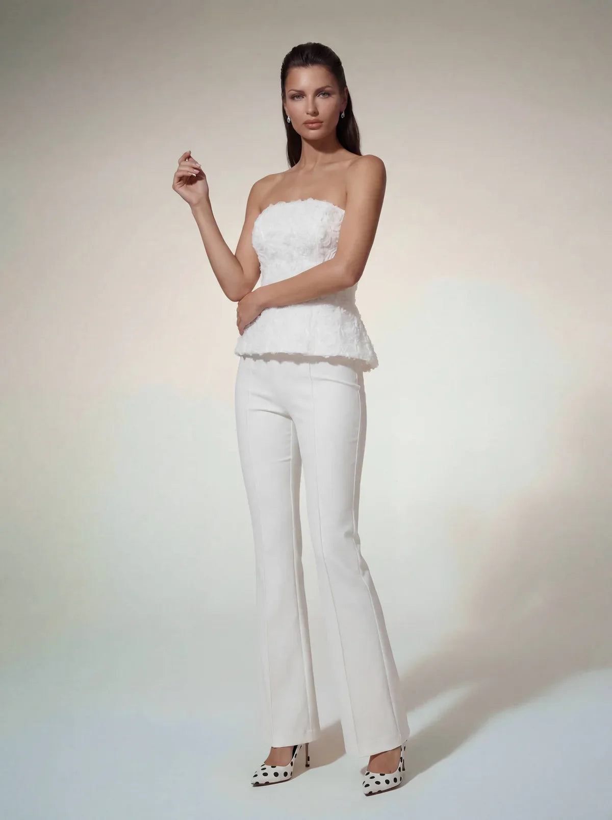 Ivory Peony Flower Corset Set