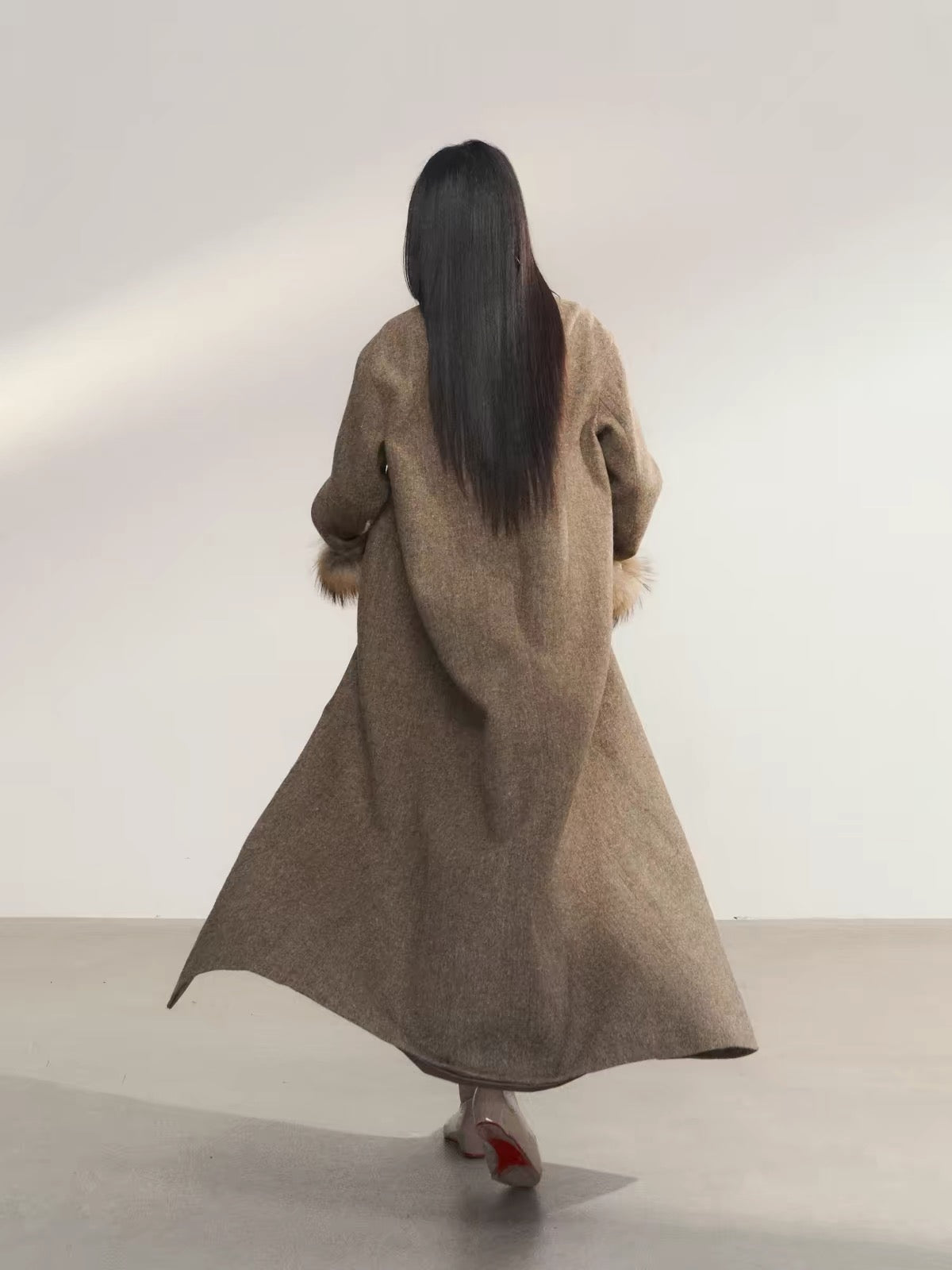 Marlowe Faux Fur Trim Maxi Coat