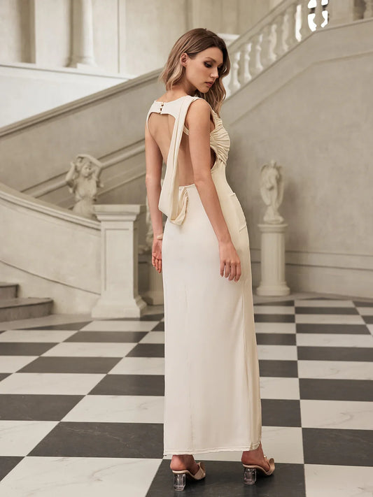 Cleo Draped Backless Gown
