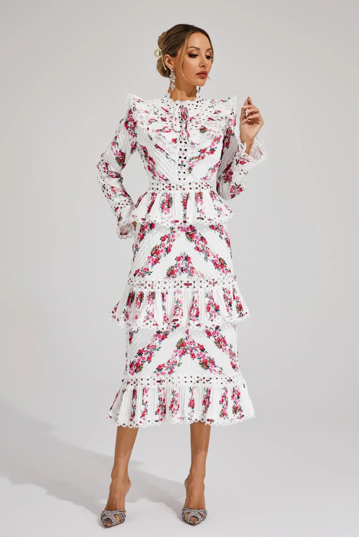 Fiorella Ruffle Midi Dress