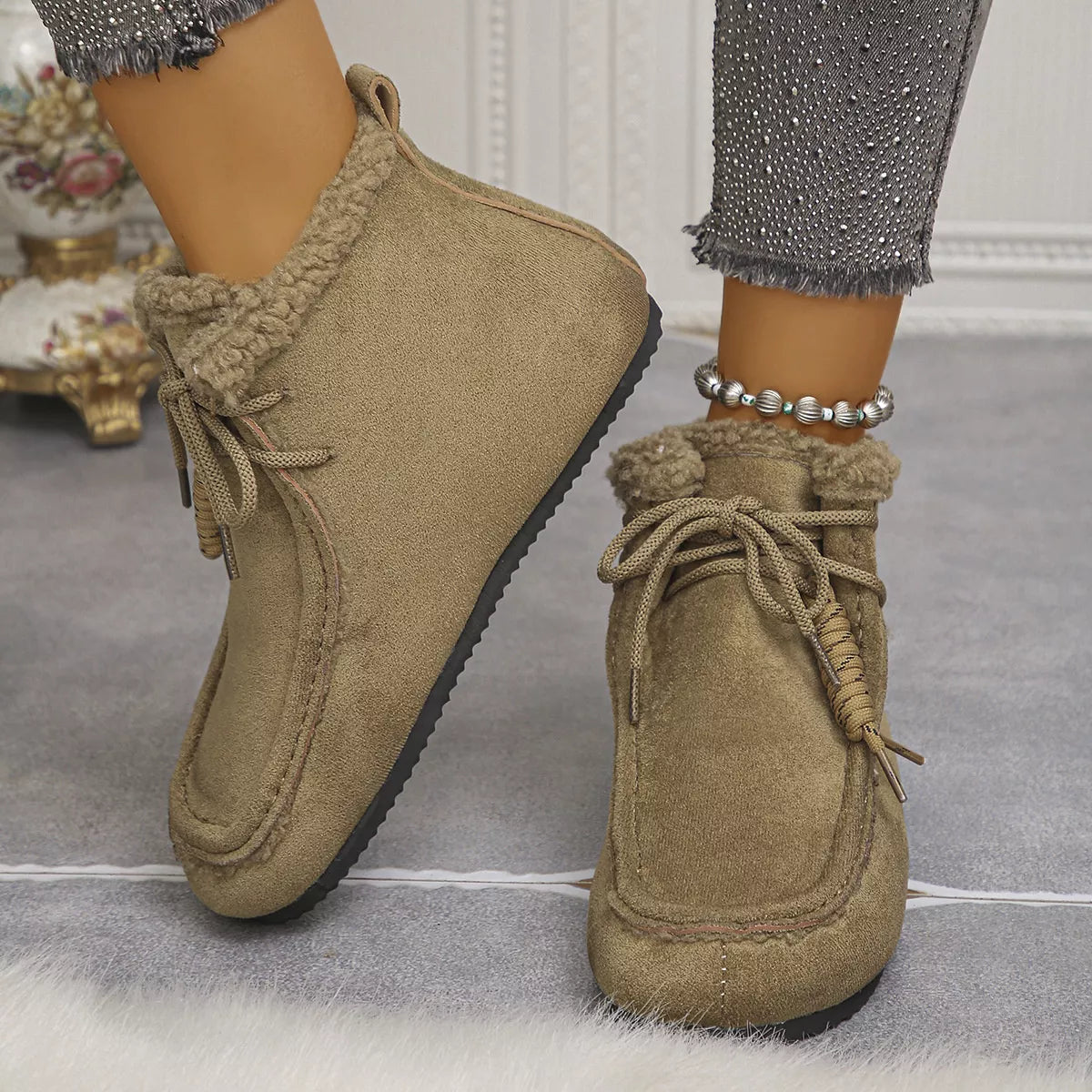 Plush Lined Ankle Boots