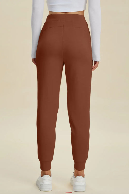 High Waist Air Scuba Joggers – Full Size Drawstring Lounge Pants for Women
