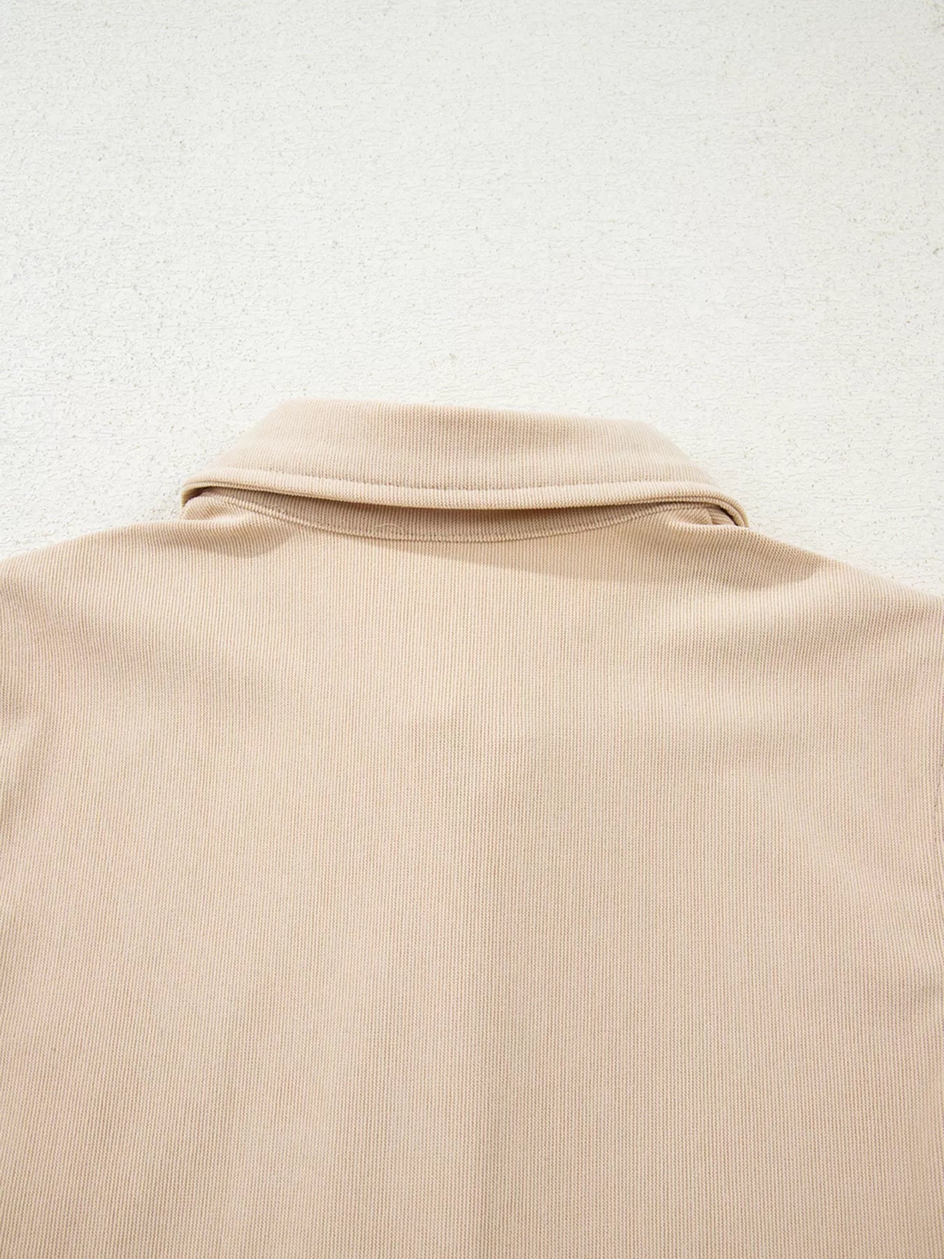 Corduroy Half Button Collared Long Sleeve Mini Dress