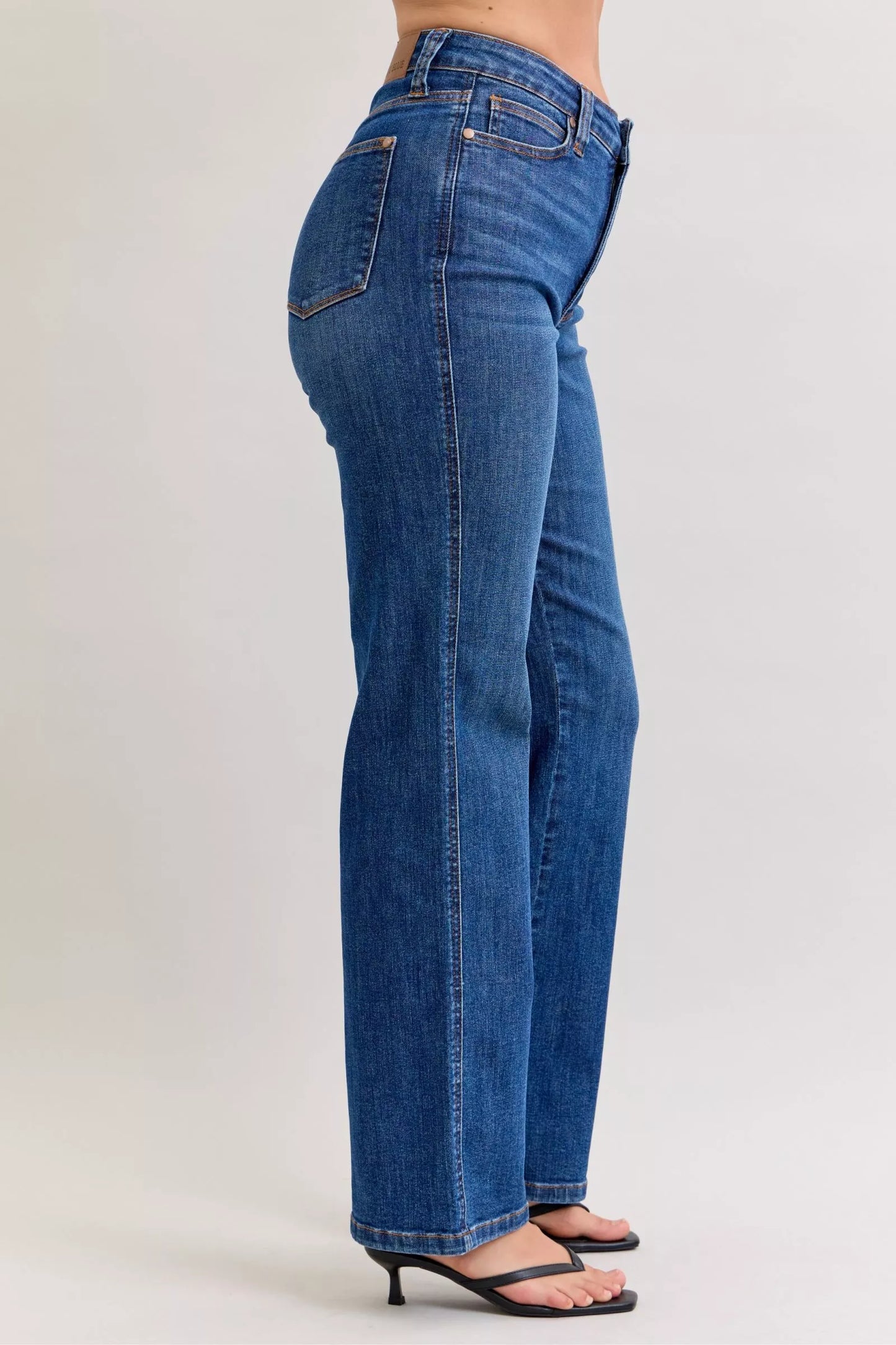 High Waist Tummy Control Straight Leg Jeans