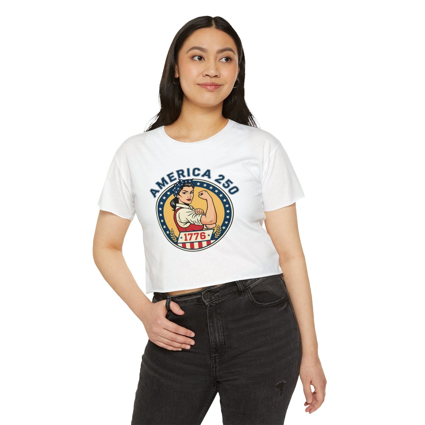 Women's Crop Top — 'America 250' Rosie-Inspired 1776 Patriotic Festival Tee