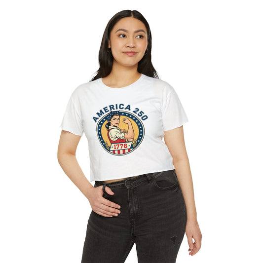 Women's Crop Top — 'America 250' Rosie-Inspired 1776 Patriotic Festival Tee