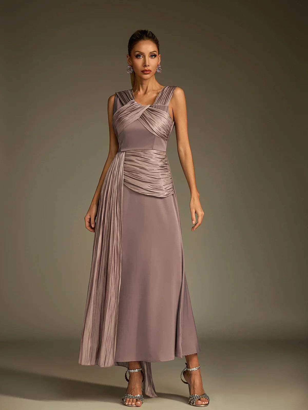 Athéna Draped Goddess Maxi Dress