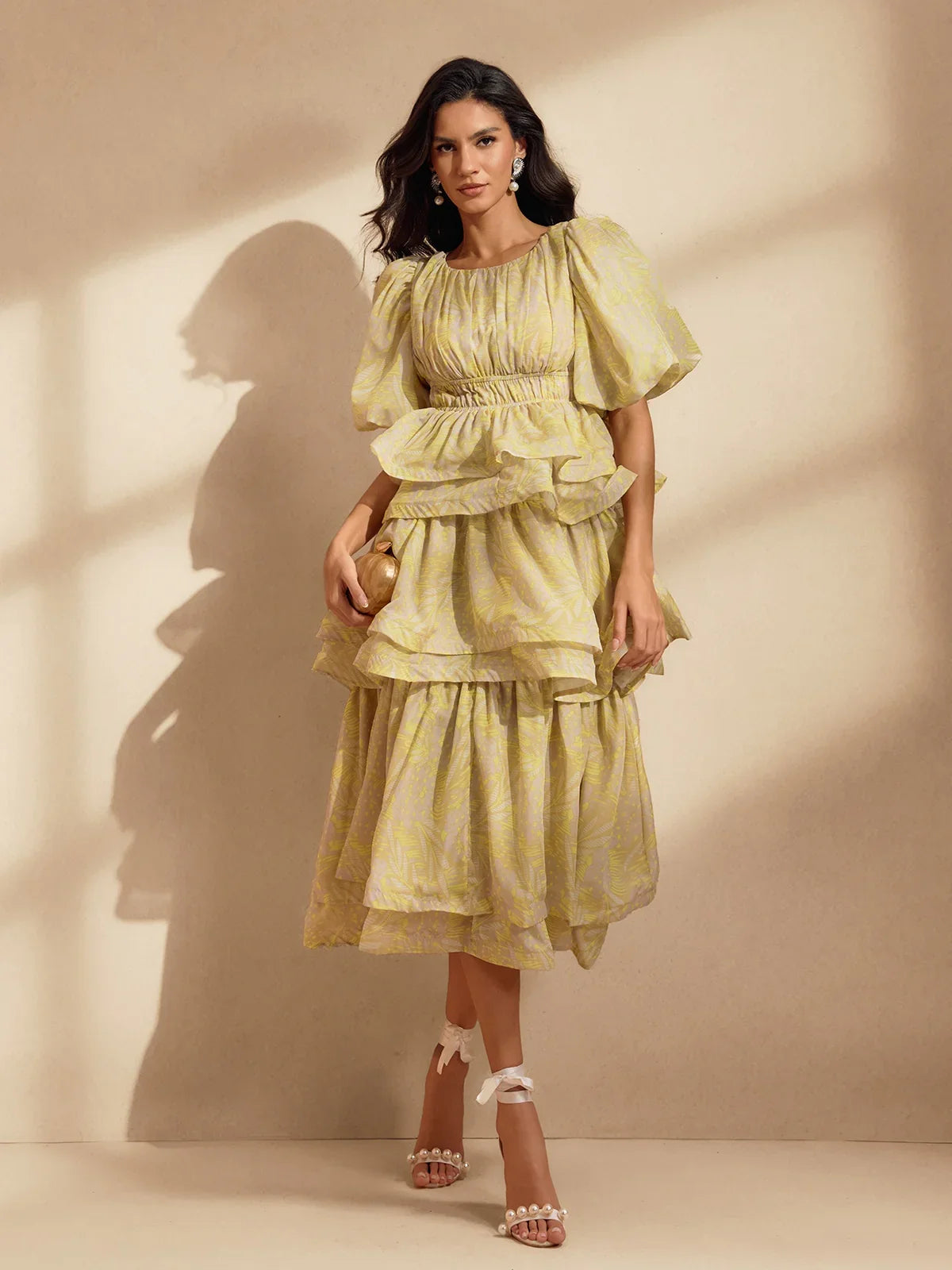 Camille Tiered Ruffle Puff Dress Set