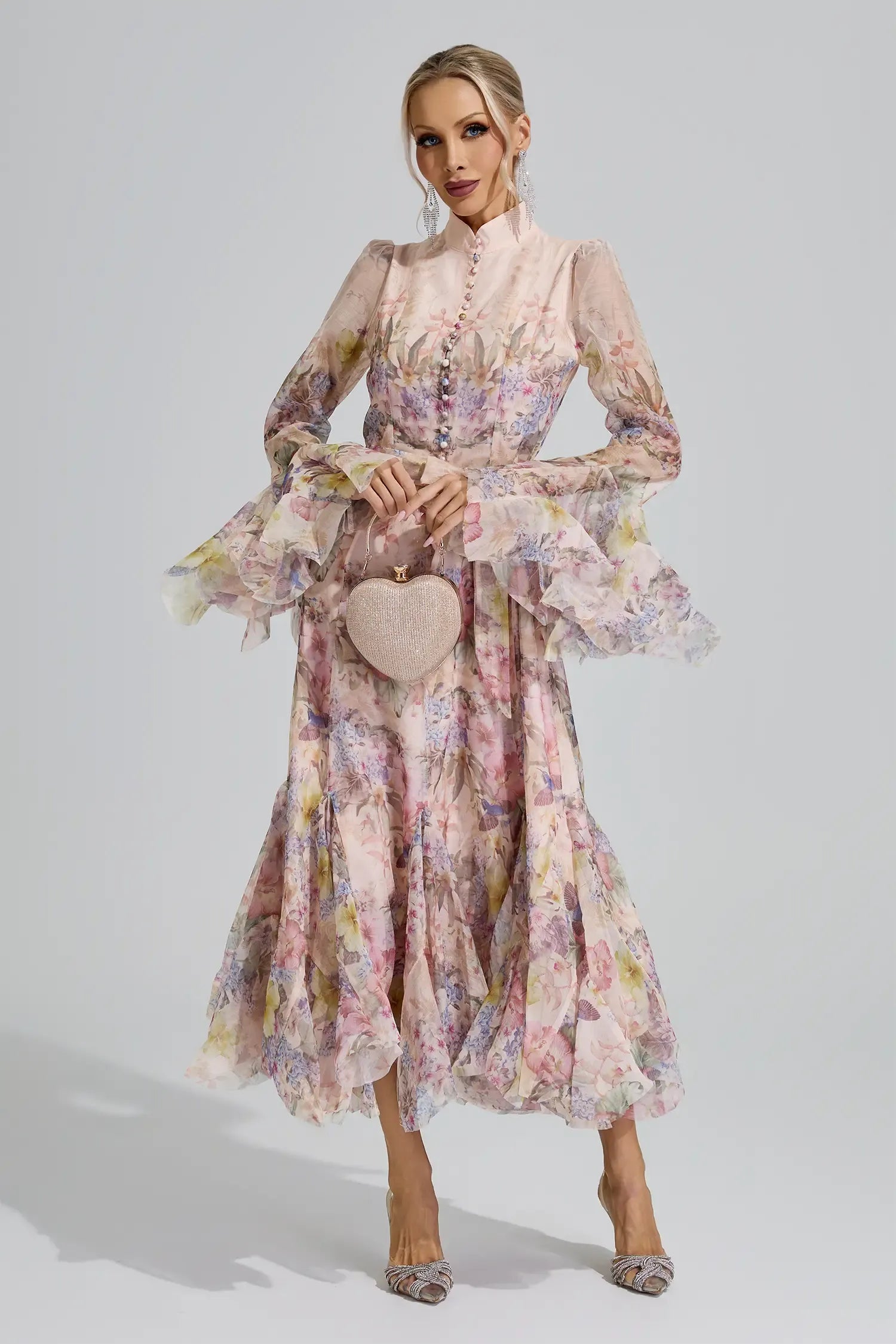 Rosalie Floral Chiffon Midi Dress